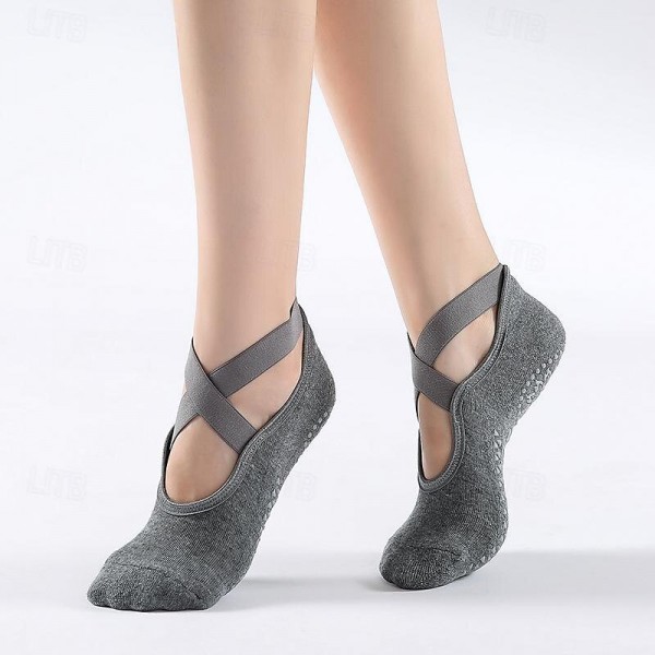 New cross band yoga socks towel bottom with glue ballet sports socks cotton cross-border YOGA SOCKS