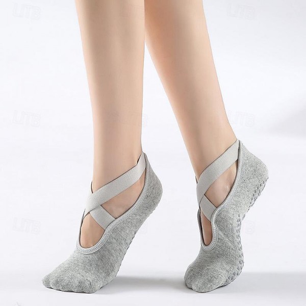 New cross band yoga socks towel bottom with glue ballet sports socks cotton cross-border YOGA SOCKS