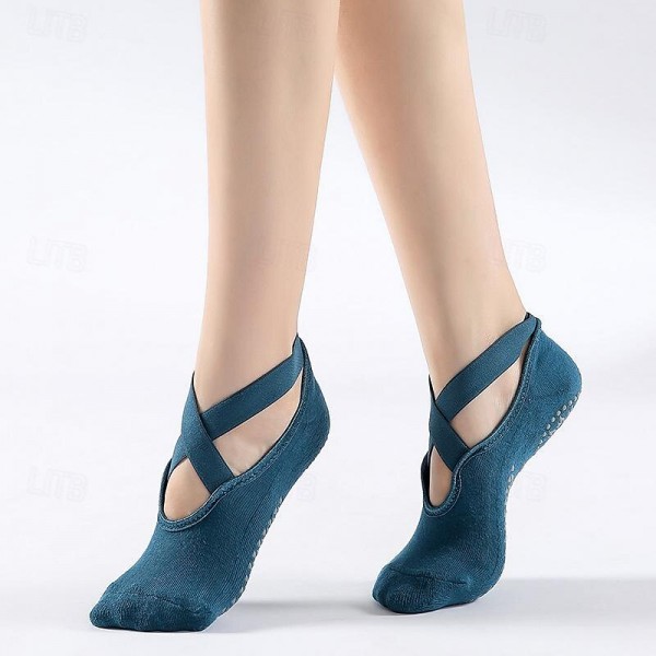 New cross band yoga socks towel bottom with glue ballet sports socks cotton cross-border YOGA SOCKS