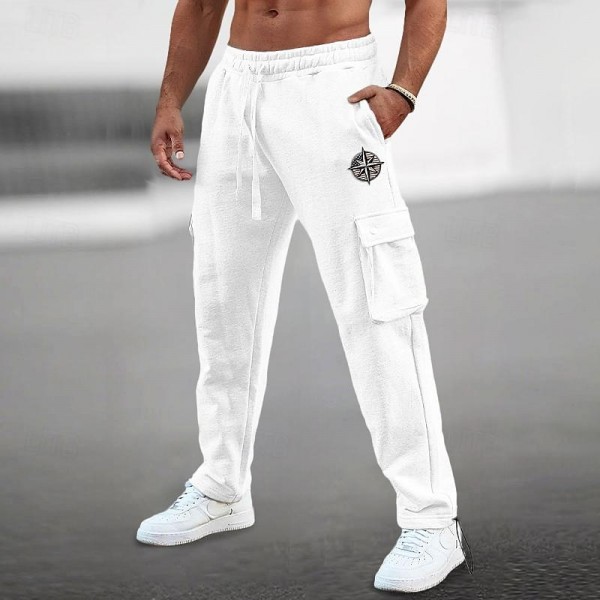95%Cotton Men's Embroidery Sweatpants Joggers Trousers Drawstring Elastic Waist Multi Pocket Plain Comfort Breathable Casual Daily Holiday Sports Fashion Spring Summer Black White 95%Cotton Men's Embroidery Sweatpants Joggers Trousers Drawstring Elastic Waist Multi Pocket Plain Comfort Breathable Casual Daily Holiday Sports Fashion Spring Summer Black White