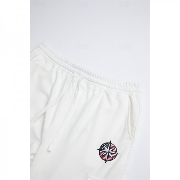 95%Cotton Men's Embroidery Sweatpants Joggers Trousers Drawstring Elastic Waist Multi Pocket Plain Comfort Breathable Casual Daily Holiday Sports Fashion Spring Summer Black White 95%Cotton Men's Embroidery Sweatpants Joggers Trousers Drawstring Elastic Waist Multi Pocket Plain Comfort Breathable Casual Daily Holiday Sports Fashion Spring Summer Black White