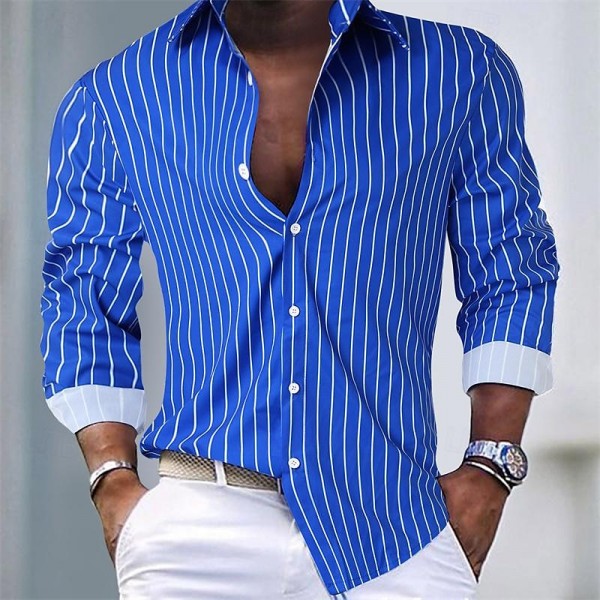 Men's Shirt Button Up Shirt Casual Shirt Summer Shirt Pink Blue Green Long Sleeve Stripes Lapel Hawaiian Holiday Button-Down Clothing Apparel Fashion Casual Comfortable Men's Shirt Button Up Shirt Casual Shirt Summer Shirt Pink Blue Green Long Sleeve Stripes Lapel Hawaiian Holiday Button-Down Clothing Apparel Fashion Casual Comfortable