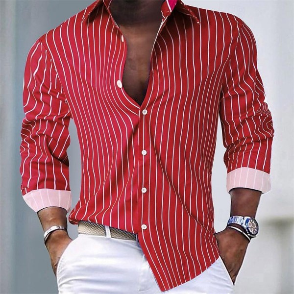 Men's Shirt Button Up Shirt Casual Shirt Summer Shirt Pink Blue Green Long Sleeve Stripes Lapel Hawaiian Holiday Button-Down Clothing Apparel Fashion Casual Comfortable Men's Shirt Button Up Shirt Casual Shirt Summer Shirt Pink Blue Green Long Sleeve Stripes Lapel Hawaiian Holiday Button-Down Clothing Apparel Fashion Casual Comfortable