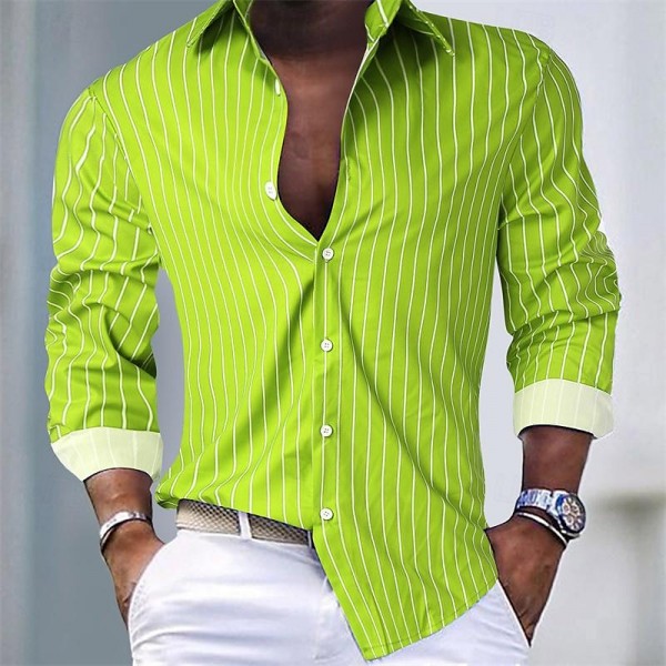 Men's Shirt Button Up Shirt Casual Shirt Summer Shirt Pink Blue Green Long Sleeve Stripes Lapel Hawaiian Holiday Button-Down Clothing Apparel Fashion Casual Comfortable Men's Shirt Button Up Shirt Casual Shirt Summer Shirt Pink Blue Green Long Sleeve Stripes Lapel Hawaiian Holiday Button-Down Clothing Apparel Fashion Casual Comfortable
