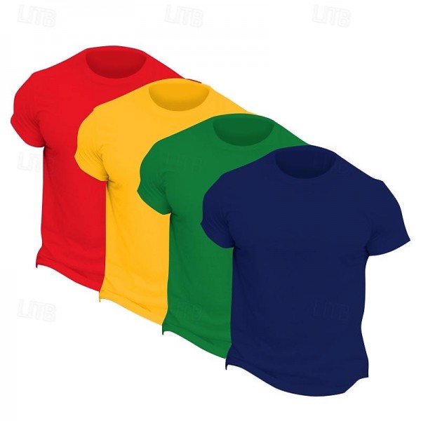 Multi Packs 4pcs Men's V Neck Short Sleeves Black+Black+Black+Black T shirt Tee Plain Daily Wear Vacation Cotton Spring & Summer Multi Packs 4pcs Men's V Neck Short Sleeves Black+Black+Black+Black T shirt Tee Plain Daily Wear Vacation Cotton Spring & Summer
