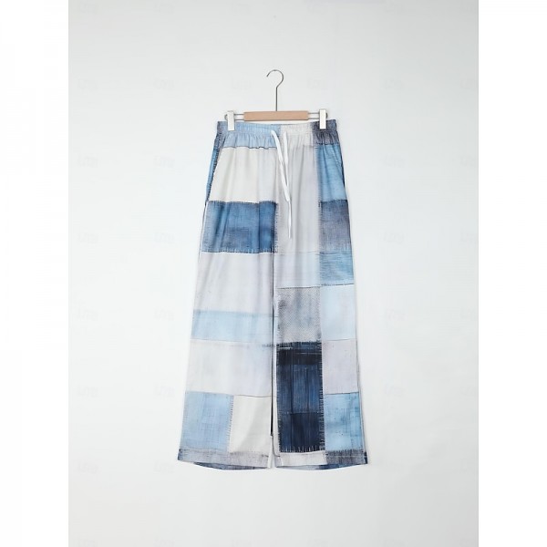 Plaid Color Block Men's Resort 3D Printed Casual Pants Trousers Elastic Waist Drawstring Loose Fit Straight-Leg Summer Beach Pants S TO 3XL Plaid Color Block Men's Resort 3D Printed Casual Pants Trousers Elastic Waist Drawstring Loose Fit Straight-Leg Summer Beach Pants S TO 3XL