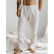 Men's Linen Pants Trousers Summer Pants Drawstring Elastic Waist Plain Comfort Breathable Full Length Daily Beach Fashion Simple White Blue Micro-elastic Men's Linen Pants Trousers Summer Pants Drawstring Elastic Waist Plain Comfort Breathable Full Length Daily Beach Fashion Simple White Blue Micro-elastic