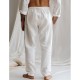 Men's Linen Pants Trousers Summer Pants Drawstring Elastic Waist Plain Comfort Breathable Full Length Daily Beach Fashion Simple White Blue Micro-elastic Men's Linen Pants Trousers Summer Pants Drawstring Elastic Waist Plain Comfort Breathable Full Length Daily Beach Fashion Simple White Blue Micro-elastic