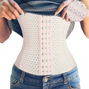 Corset Women&#039;s Waist Trainer Shapewears Office Running Gym Yoga Plus Size Creamy-white Black Brown Sport Breathable Hook &amp; Eye Tummy Control Push Up Front Close Solid Color Summer Spring Fall