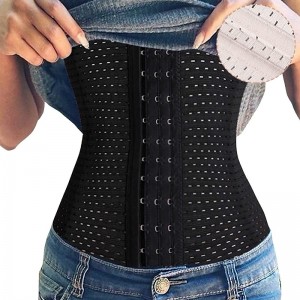 Corset Women&#039;s Waist Trainer Shapewears Office Running Gym Yoga Plus Size Creamy-white Black Brown Sport Breathable Hook &amp; Eye Tummy Control Push Up Front Close Solid Color Summer Spring Fall