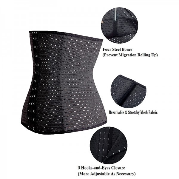 Corset Women's Waist Trainer Shapewears Office Running Gym Yoga Plus Size Creamy-white Black Brown Sport Breathable Hook & Eye Tummy Control Push Up Front Close Solid Color Summer Spring Fall Corset Women's Waist Trainer Shapewears Office Running Gym Yoga Plus Size Creamy-white Black Brown Sport Breathable Hook & Eye Tummy Control Push Up Front Close Solid Color Summer Spring Fall