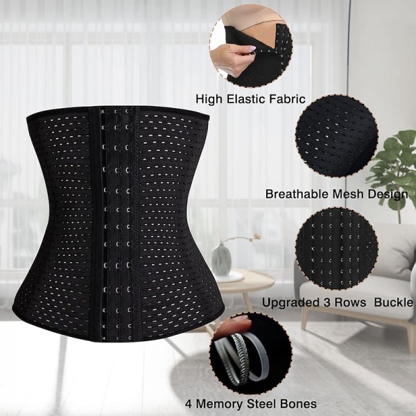 Corset Women's Waist Trainer Shapewears Office Running Gym Yoga Plus Size Creamy-white Black Brown Sport Breathable Hook & Eye Tummy Control Push Up Front Close Solid Color Summer Spring Fall Corset Women's Waist Trainer Shapewears Office Running Gym Yoga Plus Size Creamy-white Black Brown Sport Breathable Hook & Eye Tummy Control Push Up Front Close Solid Color Summer Spring Fall