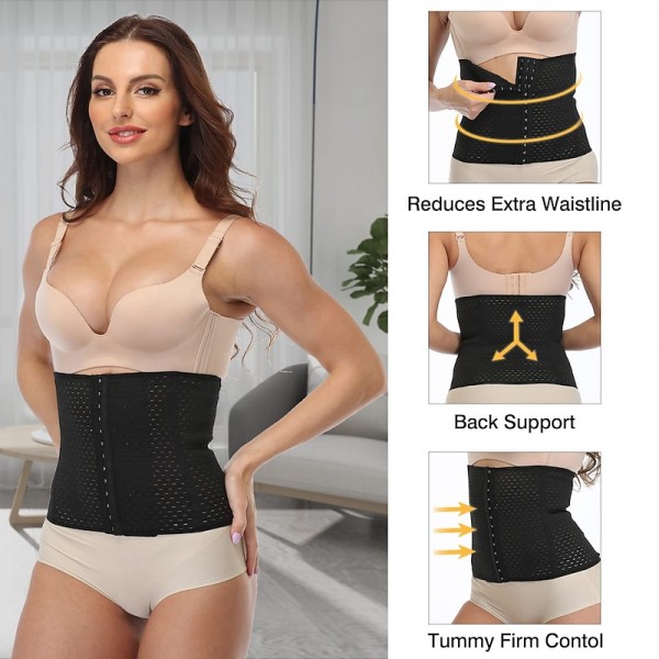 Corset Women's Waist Trainer Shapewears Office Running Gym Yoga Plus Size Creamy-white Black Brown Sport Breathable Hook & Eye Tummy Control Push Up Front Close Solid Color Summer Spring Fall Corset Women's Waist Trainer Shapewears Office Running Gym Yoga Plus Size Creamy-white Black Brown Sport Breathable Hook & Eye Tummy Control Push Up Front Close Solid Color Summer Spring Fall