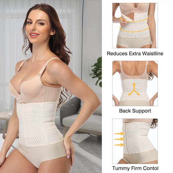 Corset Women's Waist Trainer Shapewears Office Running Gym Yoga Plus Size Creamy-white Black Brown Sport Breathable Hook & Eye Tummy Control Push Up Front Close Solid Color Summer Spring Fall Corset Women's Waist Trainer Shapewears Office Running Gym Yoga Plus Size Creamy-white Black Brown Sport Breathable Hook & Eye Tummy Control Push Up Front Close Solid Color Summer Spring Fall