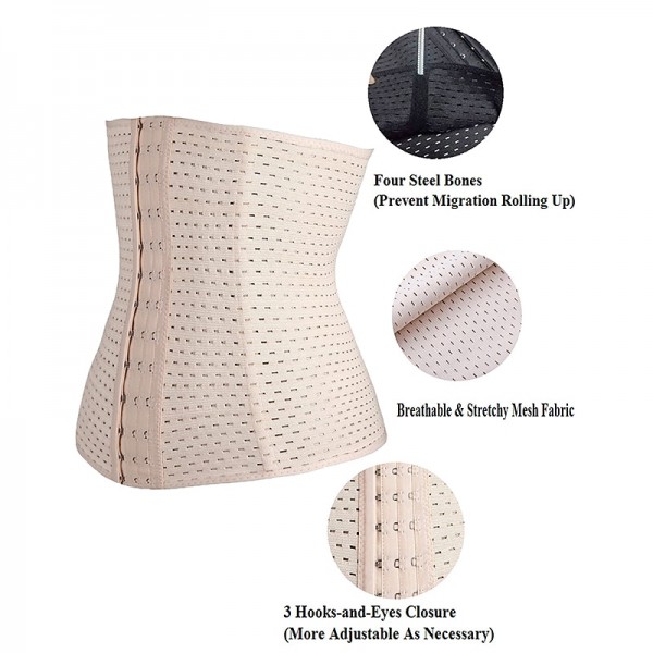 Corset Women's Waist Trainer Shapewears Office Running Gym Yoga Plus Size Creamy-white Black Brown Sport Breathable Hook & Eye Tummy Control Push Up Front Close Solid Color Summer Spring Fall Corset Women's Waist Trainer Shapewears Office Running Gym Yoga Plus Size Creamy-white Black Brown Sport Breathable Hook & Eye Tummy Control Push Up Front Close Solid Color Summer Spring Fall