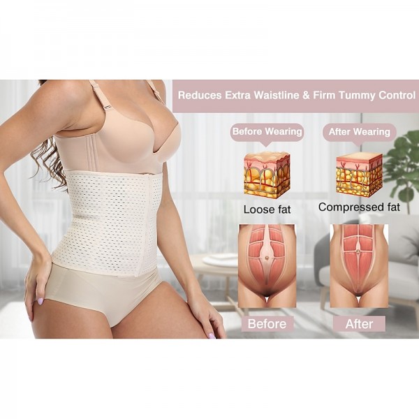 Corset Women's Waist Trainer Shapewears Office Running Gym Yoga Plus Size Creamy-white Black Brown Sport Breathable Hook & Eye Tummy Control Push Up Front Close Solid Color Summer Spring Fall Corset Women's Waist Trainer Shapewears Office Running Gym Yoga Plus Size Creamy-white Black Brown Sport Breathable Hook & Eye Tummy Control Push Up Front Close Solid Color Summer Spring Fall