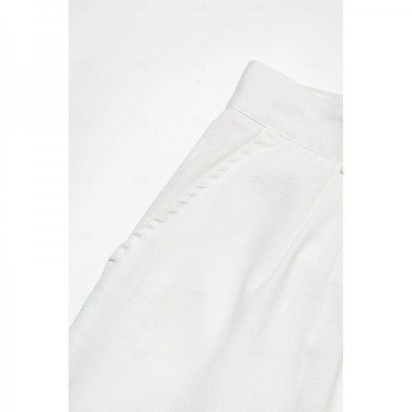 Men's Linen Pants Trousers Summer Pants Front Pocket Pleats Straight Leg Plain Comfort Breathable Casual Daily Holiday Fashion Basic Black White Men's Linen Pants Trousers Summer Pants Front Pocket Pleats Straight Leg Plain Comfort Breathable Casual Daily Holiday Fashion Basic Black White
