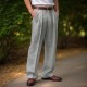 Men's Linen Pants Trousers Summer Pants Front Pocket Pleats Straight Leg Plain Comfort Breathable Casual Daily Holiday Fashion Basic Black White Men's Linen Pants Trousers Summer Pants Front Pocket Pleats Straight Leg Plain Comfort Breathable Casual Daily Holiday Fashion Basic Black White