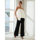 Cotton Shirred Bandeau Irregular Hem Shirt Cotton Shirred Bandeau Irregular Hem Shirt