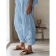 Men&#039;s Linen Pants Trousers Summer Pants Button Front Pocket Side Button Plain Comfort Breathable Full Length Casual Daily Holiday Fashion Basic Black White