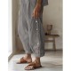 Men&#039;s Linen Pants Trousers Summer Pants Button Front Pocket Side Button Plain Comfort Breathable Full Length Casual Daily Holiday Fashion Basic Black White