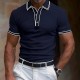 Men&#039;s Polo Shirt Golf Shirt Work Business Ribbed Polo Collar Classic Short Sleeve Basic Modern Solid Color Patchwork Button Spring &amp; Summer Regular Fit Black Burgundy Navy Blue Royal Blue Polo Shirt