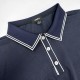 Men&#039;s Polo Shirt Golf Shirt Work Business Ribbed Polo Collar Classic Short Sleeve Basic Modern Solid Color Patchwork Button Spring &amp; Summer Regular Fit Black Burgundy Navy Blue Royal Blue Polo Shirt