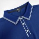 Men&#039;s Polo Shirt Golf Shirt Work Business Ribbed Polo Collar Classic Short Sleeve Basic Modern Solid Color Patchwork Button Spring &amp; Summer Regular Fit Black Burgundy Navy Blue Royal Blue Polo Shirt