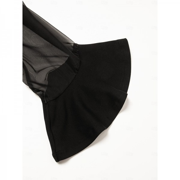 Modal High Neck Flare Cuff Blouse