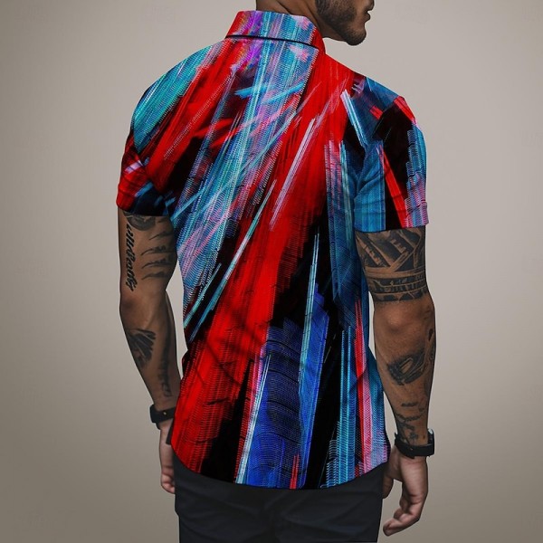 Gradient Linear Men's Casual 3D Polo Shirt Street Daily Holiday Polyester Short Sleeve Turndown Polo Shirts Red Spring & Summer S M L Micro-elastic Lapel Polo Gradient Linear Men's Casual 3D Polo Shirt Street Daily Holiday Polyester Short Sleeve Turndown Polo Shirts Red Spring & Summer S M L Micro-elastic Lapel Polo