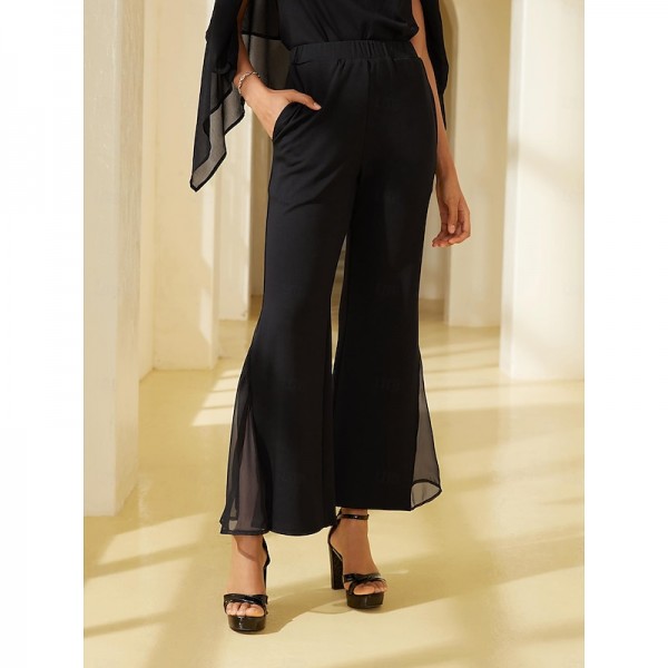 Elegant Chiffon Modal Bell Bottom Pants