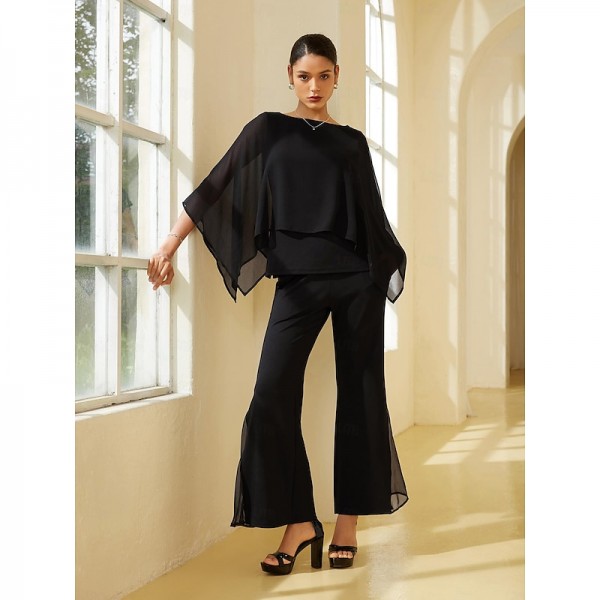 Elegant Chiffon Modal Bell Bottom Pants
