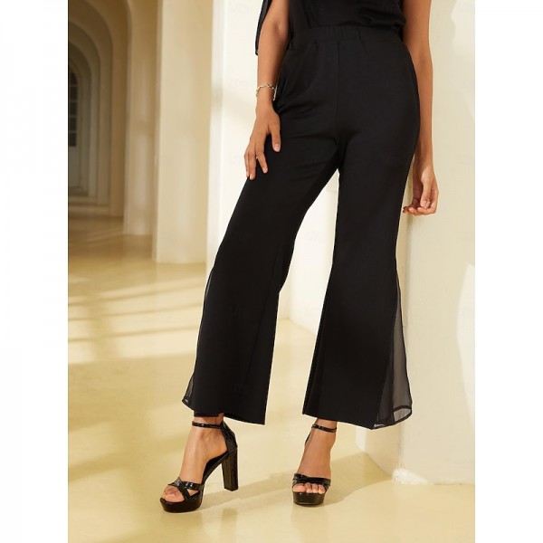 Elegant Chiffon Modal Bell Bottom Pants