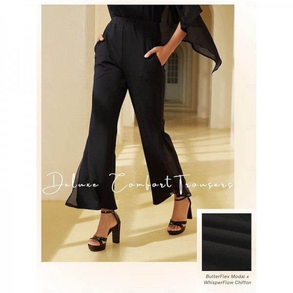 Elegant Chiffon Modal Bell Bottom Pants