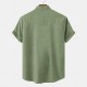 Men&#039;s 18.6% Linen 63.2% Polyester 18.2% Cellulose Fiber Recycled Fiber Linen Shirt Coconut Tree Graphic Prints Print Short Sleeve Stand Collar Blue, Brown, Green Shirt Outdoor Street Casual
