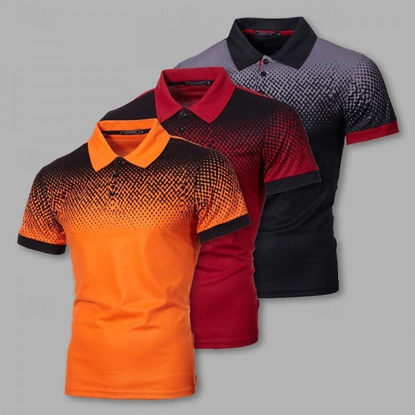 Multi Packs 3pcs Men's Lapel Short Sleeves Navy Blue+White+Blue Polo Button Up Polos Golf Shirt Gradual Daily Wear Vacation Polyester Spring & Summer Multi Packs 3pcs Men's Lapel Short Sleeves Navy Blue+White+Blue Polo Button Up Polos Golf Shirt Gradual Daily Wear Vacation Polyester Spring & Summer