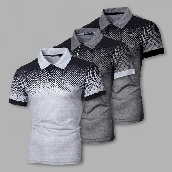 Multi Packs 3pcs Men's Lapel Short Sleeves Navy Blue+White+Blue Polo Button Up Polos Golf Shirt Gradual Daily Wear Vacation Polyester Spring & Summer Multi Packs 3pcs Men's Lapel Short Sleeves Navy Blue+White+Blue Polo Button Up Polos Golf Shirt Gradual Daily Wear Vacation Polyester Spring & Summer