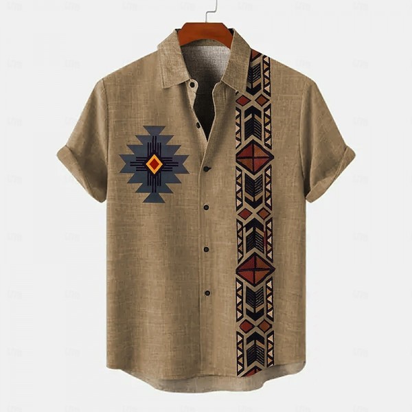 Men's 20% Linen Shirt Short Sleeve Turndown Green, khaki, Beige Shirt Daily Men's 20% Linen Shirt Short Sleeve Turndown Green, khaki, Beige Shirt Daily