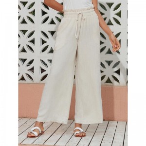 Breathable Rayon Linen Straight Maxi Pants