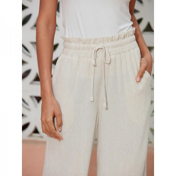 Breathable Rayon Linen Straight Maxi Pants Breathable Rayon Linen Straight Maxi Pants