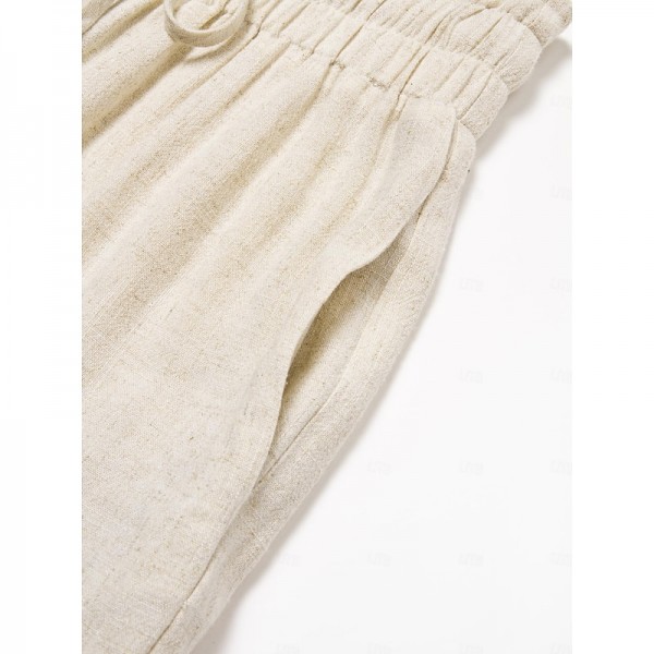 Breathable Rayon Linen Straight Maxi Pants Breathable Rayon Linen Straight Maxi Pants