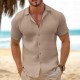 Men's Shirt Button Up Shirt Summer Shirt Beach Shirt Black White Pink Blue Khaki Short Sleeve Plain Lapel Casual Daily Clothing Apparel Cotton And Linen Fashion Comfortable Men's Shirt Button Up Shirt Summer Shirt Beach Shirt Black White Pink Blue Khaki Short Sleeve Plain Lapel Casual Daily Clothing Apparel Cotton And Linen Fashion Comfortable