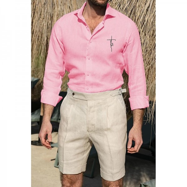 Men's Shirt Cotton Linen Shirt White Cotton Shirt Casual Shirt Cotton Shirt Black White Pink Long Sleeve Cross Lapel Spring & Fall Hawaiian Holiday Clothing Apparel Button-Down Men's Shirt Cotton Linen Shirt White Cotton Shirt Casual Shirt Cotton Shirt Black White Pink Long Sleeve Cross Lapel Spring & Fall Hawaiian Holiday Clothing Apparel Button-Down