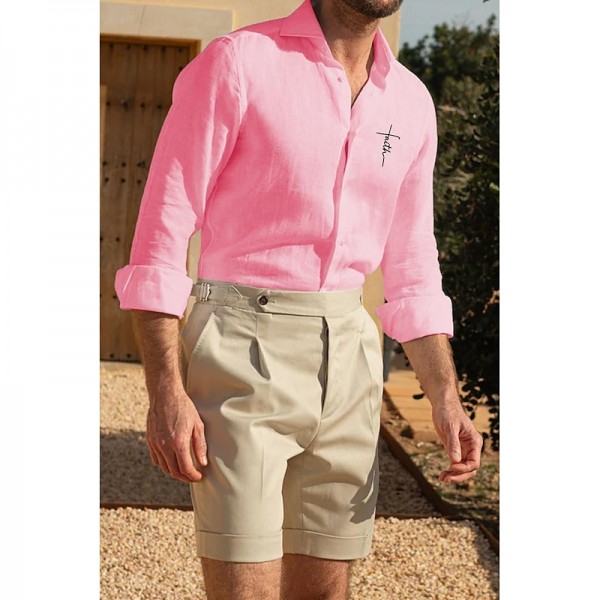 Men's Shirt Cotton Linen Shirt White Cotton Shirt Casual Shirt Cotton Shirt Black White Pink Long Sleeve Cross Lapel Spring & Fall Hawaiian Holiday Clothing Apparel Button-Down Men's Shirt Cotton Linen Shirt White Cotton Shirt Casual Shirt Cotton Shirt Black White Pink Long Sleeve Cross Lapel Spring & Fall Hawaiian Holiday Clothing Apparel Button-Down