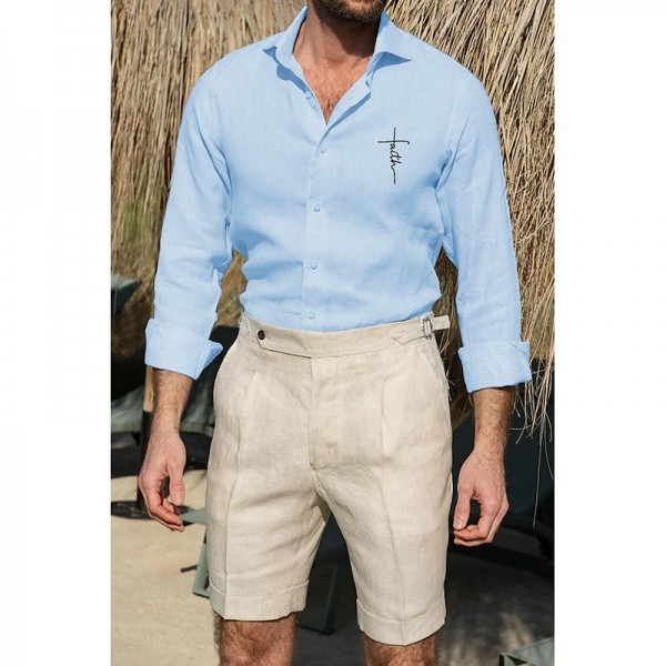 Men's Shirt Cotton Linen Shirt White Cotton Shirt Casual Shirt Cotton Shirt Black White Pink Long Sleeve Cross Lapel Spring & Fall Hawaiian Holiday Clothing Apparel Button-Down Men's Shirt Cotton Linen Shirt White Cotton Shirt Casual Shirt Cotton Shirt Black White Pink Long Sleeve Cross Lapel Spring & Fall Hawaiian Holiday Clothing Apparel Button-Down