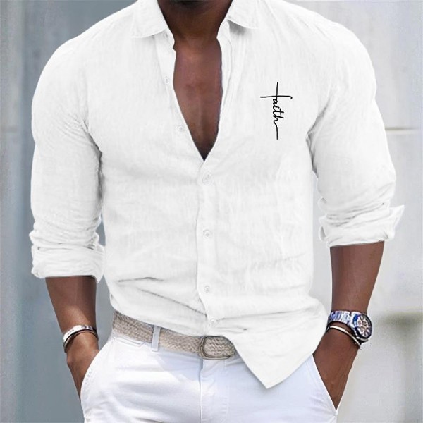 Men's Shirt Cotton Linen Shirt White Cotton Shirt Casual Shirt Cotton Shirt Black White Pink Long Sleeve Cross Lapel Spring & Fall Hawaiian Holiday Clothing Apparel Button-Down Men's Shirt Cotton Linen Shirt White Cotton Shirt Casual Shirt Cotton Shirt Black White Pink Long Sleeve Cross Lapel Spring & Fall Hawaiian Holiday Clothing Apparel Button-Down