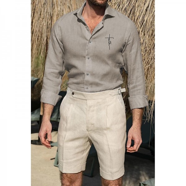 Men's Shirt Cotton Linen Shirt White Cotton Shirt Casual Shirt Cotton Shirt Black White Pink Long Sleeve Cross Lapel Spring & Fall Hawaiian Holiday Clothing Apparel Button-Down Men's Shirt Cotton Linen Shirt White Cotton Shirt Casual Shirt Cotton Shirt Black White Pink Long Sleeve Cross Lapel Spring & Fall Hawaiian Holiday Clothing Apparel Button-Down