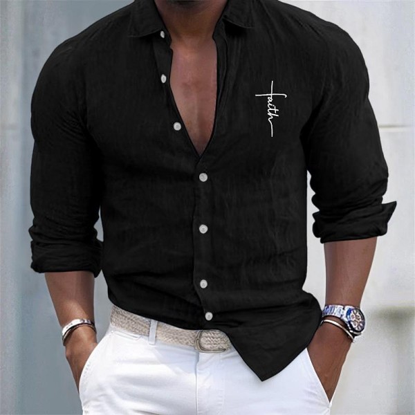 Men's Shirt Cotton Linen Shirt White Cotton Shirt Casual Shirt Cotton Shirt Black White Pink Long Sleeve Cross Lapel Spring & Fall Hawaiian Holiday Clothing Apparel Button-Down Men's Shirt Cotton Linen Shirt White Cotton Shirt Casual Shirt Cotton Shirt Black White Pink Long Sleeve Cross Lapel Spring & Fall Hawaiian Holiday Clothing Apparel Button-Down