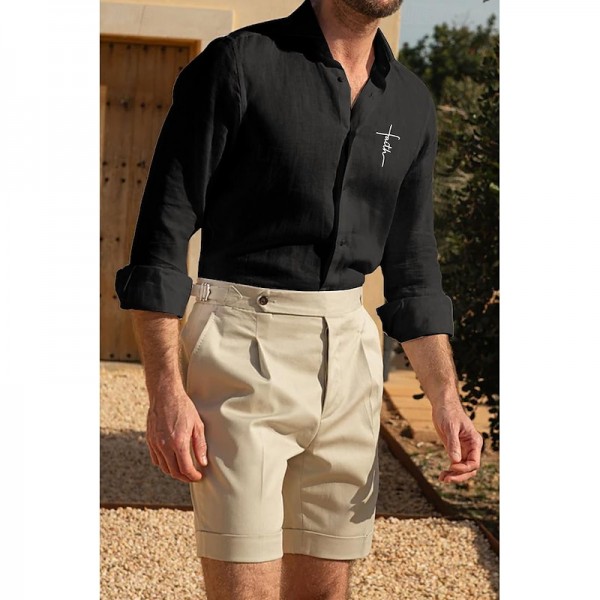 Men's Shirt Cotton Linen Shirt White Cotton Shirt Casual Shirt Cotton Shirt Black White Pink Long Sleeve Cross Lapel Spring & Fall Hawaiian Holiday Clothing Apparel Button-Down Men's Shirt Cotton Linen Shirt White Cotton Shirt Casual Shirt Cotton Shirt Black White Pink Long Sleeve Cross Lapel Spring & Fall Hawaiian Holiday Clothing Apparel Button-Down