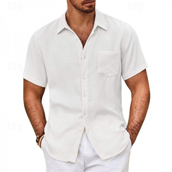 Men's Shirt Button Up Shirt Casual Shirt Summer Shirt Beach Shirt Black White khaki Light Blue Short Sleeve Plain Turndown Hawaiian Holiday Pocket Clothing Apparel Fashion Casual Comfortable Men's Shirt Button Up Shirt Casual Shirt Summer Shirt Beach Shirt Black White khaki Light Blue Short Sleeve Plain Turndown Hawaiian Holiday Pocket Clothing Apparel Fashion Casual Comfortable